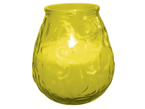 Venkovní party svíčka ve skle žlutá - hoření 35h