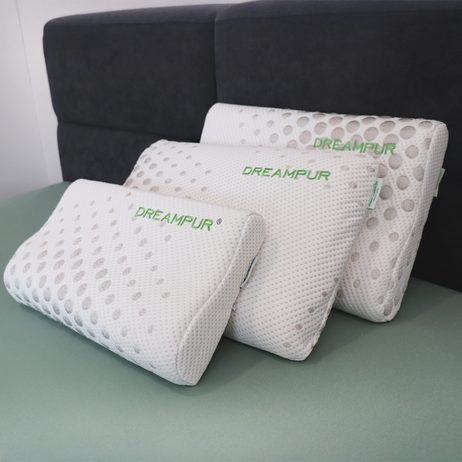 Anatomický polštář DREAMPUR® z latexové pěny Grey dots profilovaný