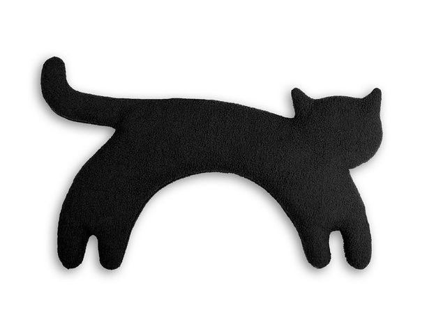 LESCHÍ Hřející polštářek kočka Minina 39x17cm černá/černá