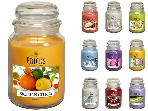 PRICE´S MAXI svíčka ve skle Sicilské citrusy - hoření 150h