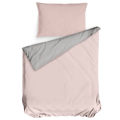 Mistral Home povlečení bavlněný perkál Doubleface šedo-béžová/pudrová růžová