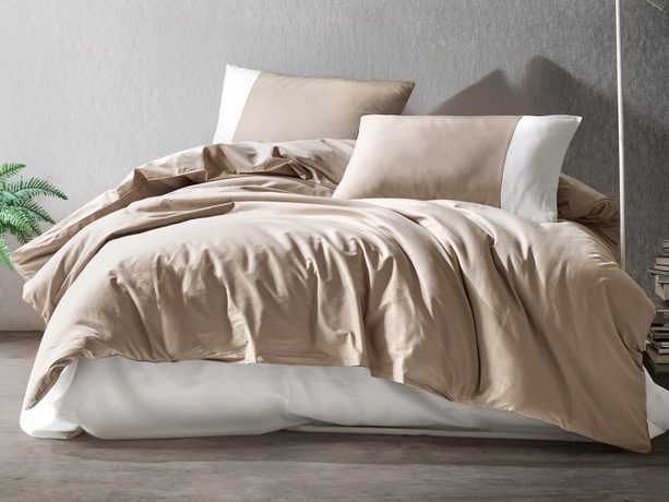 Cottonbox povlečení 100% bavlněné renforcé Plain Doubleface béžová/krémová