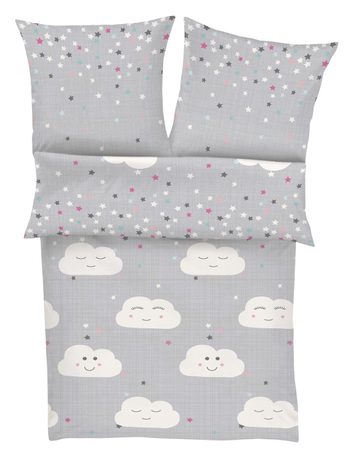 s.Oliver Junior povlečení bavlněný satén obláčky 4026 140x200/70x90 cm