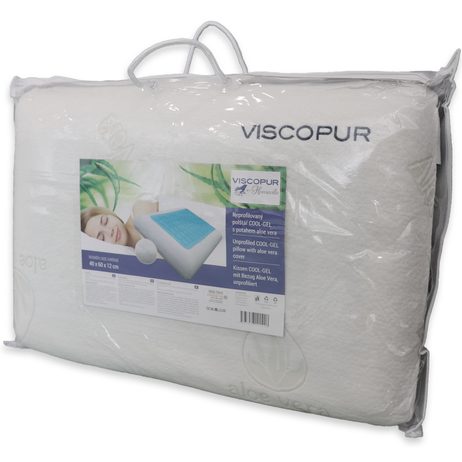 Anatomický polštář VISCOPUR COOL GEL s gelovou vrstvou neprofilovaný 40x60cm