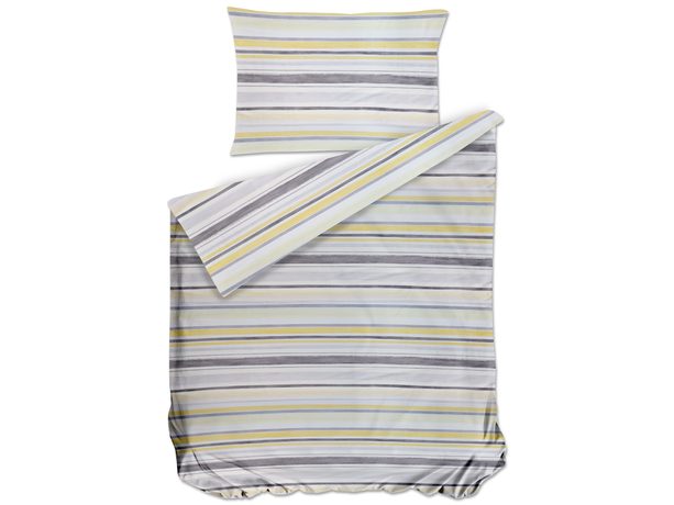 Bierbaum povlečení bavlněný satén 3327 Stripe Yellow 140x200/70x90 cm