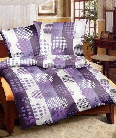 Povlečení 100% bavlněný flanel fialová 140x200,70x90