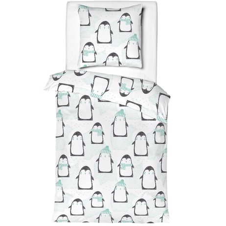 Mistral Home dětské povlečení 100% bavlna Tučňáci 140x200/70x90cm