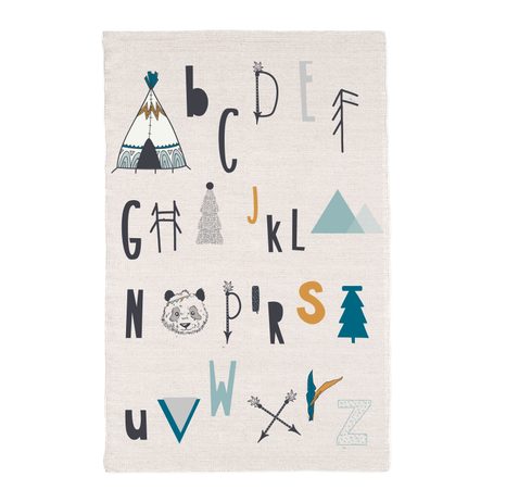 TODAY KIDS bavlněný koberec Child of the Forest 60x120 cm Alphabet