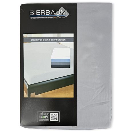 Bierbaum saténové prostěradlo Platin - středně šedá
