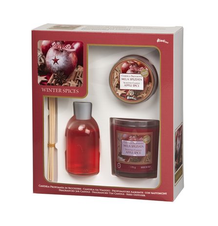 ALADINO Dárkový set svíček a difuzéru - Zimní koření