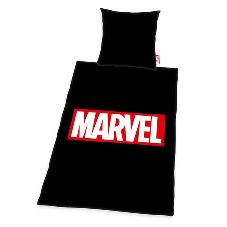 Herding povlečení Logo Marvel 140x200/70x90 cm černé