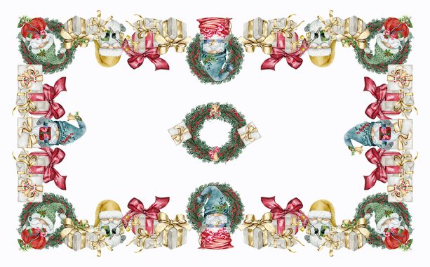 Bavlněný ubrus s 3D tiskem Gnomi