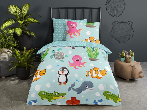 Povlečení Good Morning 100% bavlna Seaworld 140x200/70x90 cm