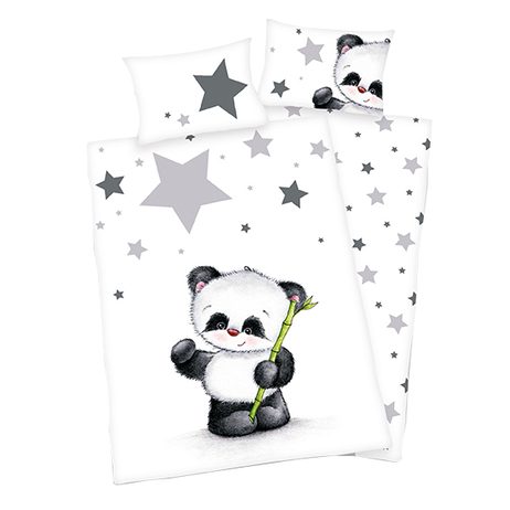 Povlečení pro miminka Panda hvězdičky 100x135/40x60cm