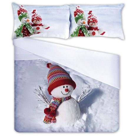 3D italské povlečení 100% bavlna Pupazo di Neve - Sněhulák