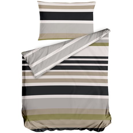 Bierbaum povlečení flanelové 6699 Stripe Olive 140x200/70x90 cm