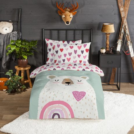 Flanelové povlečení Good Morning Ted 140x200/70x90 cm