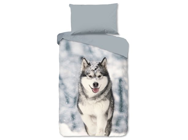 Flanelové povlečení Good Morning 30119 Husky 140x200/70x90 cm