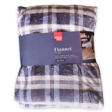 Pléd Mistral Home Flannel printed Navy check modrá 150x200 cm