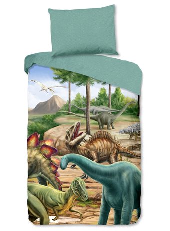 Flanelové povlečení Good Morning Prehistory 140x200/70x90 cm