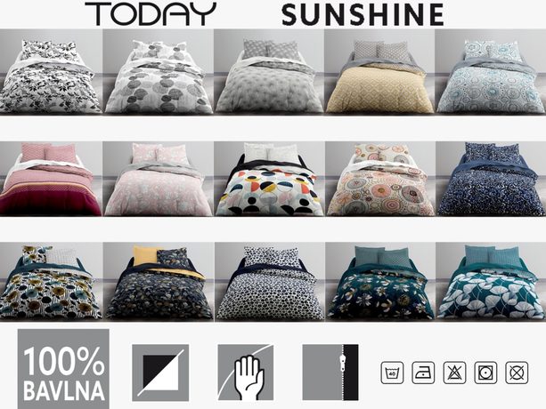 TODAY Sunshine povlečení Graphic 2.36 Michelle 140x200/70x90 cm