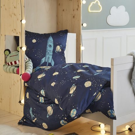 s.Oliver Junior povlečení bavlněný satén raketa 4025 140x200/70x90 cm