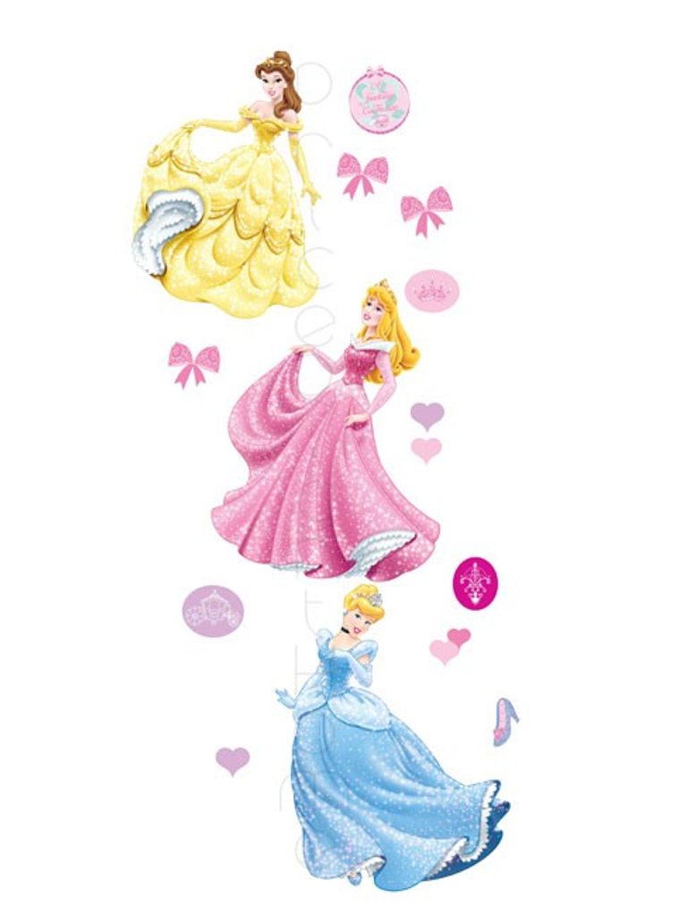 Hračky Kocourek - Disney Princezny-obří XXL dekorace samolepky na zeď 60 ks  - H-A Interiors Ltd. - Dětské samolepky na zeď, bordury