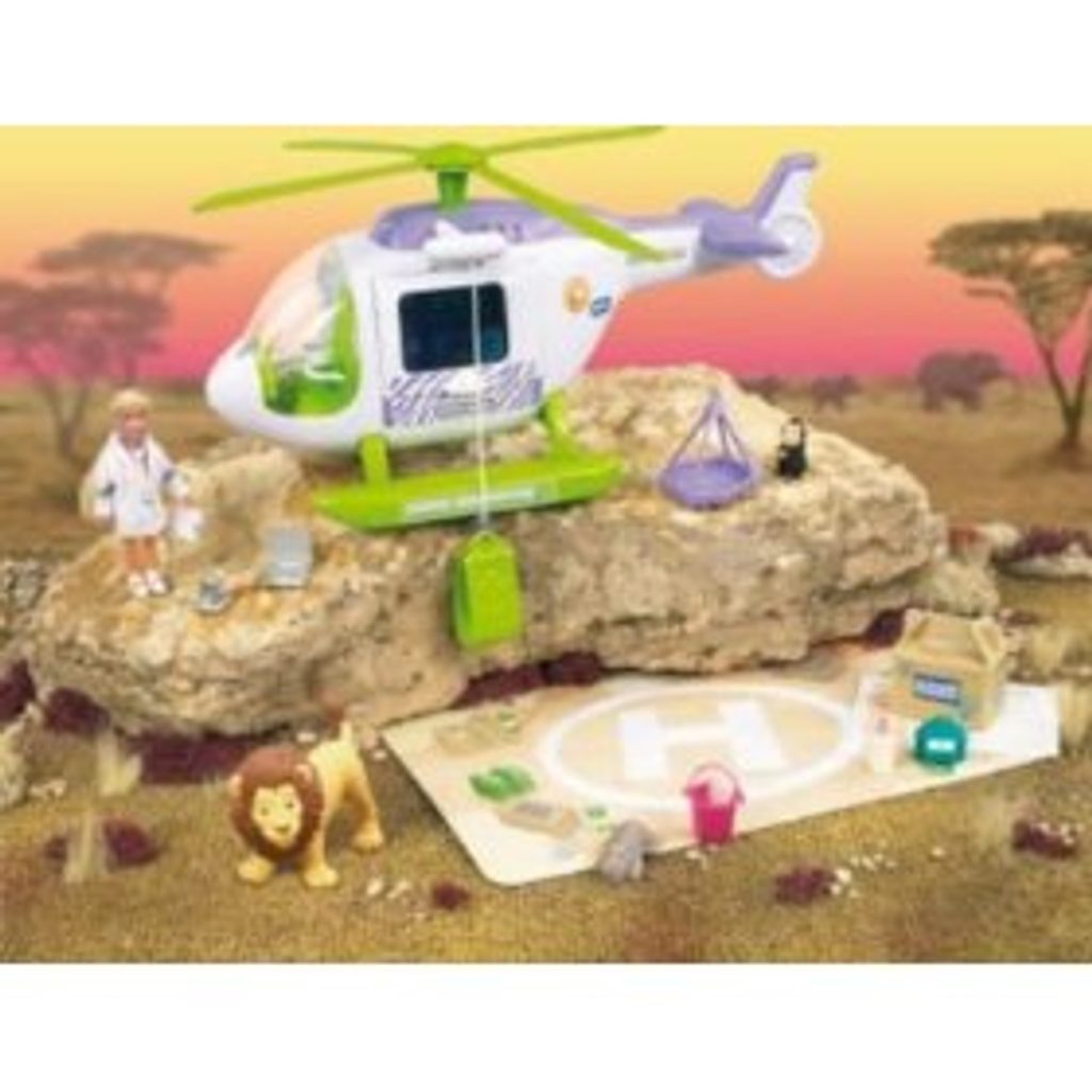 Hračky Kocourek - Animal Hospital-BBC- Safari zvířátka- zásahová  helikoptéra v Africe - BBC - HRY NA PROFESE