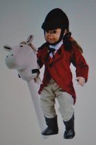 Obleček pro panenky- jezdkyně na koni s koníkem