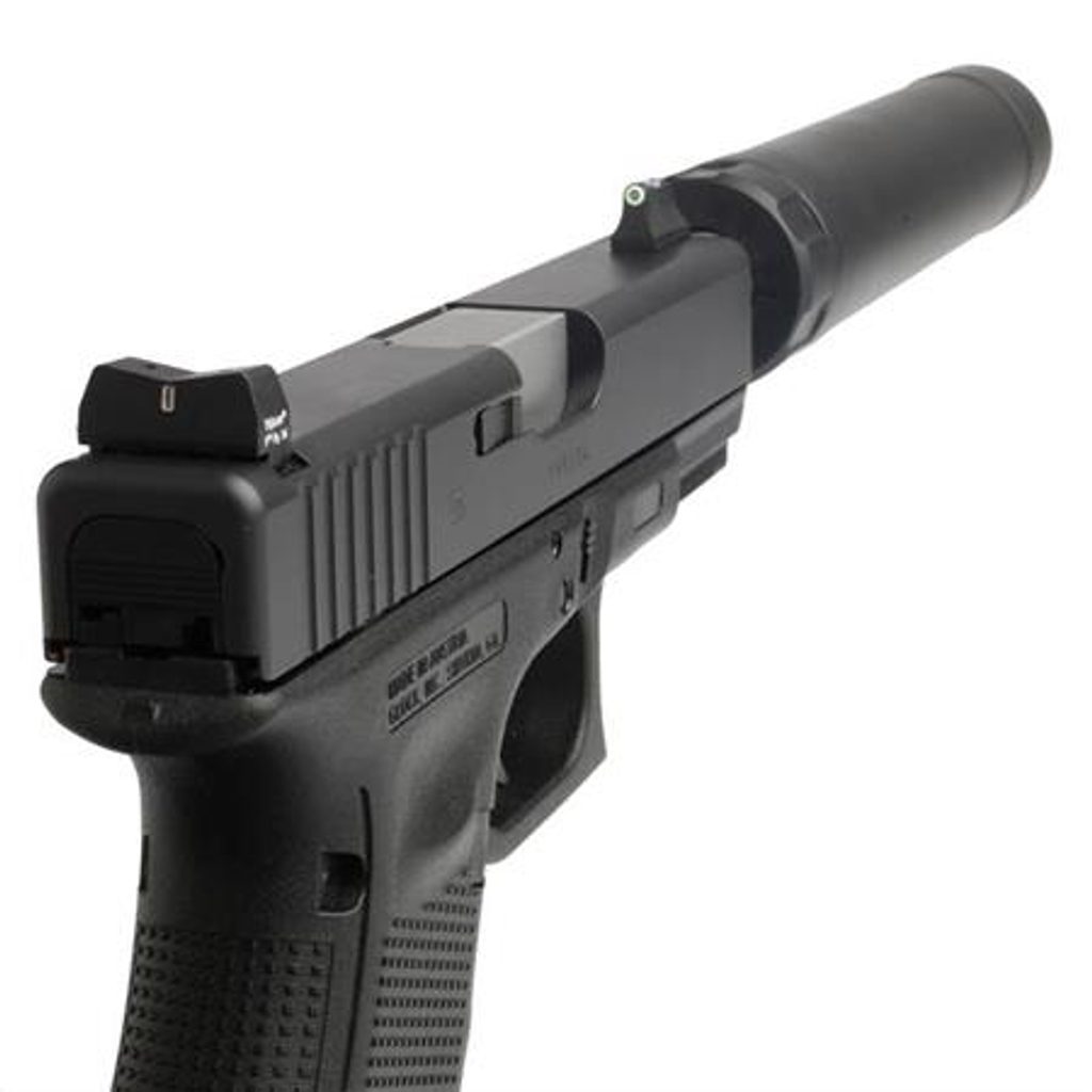 Set mířidel pro použití tlumiče XS Sight DXT Glock 17, 19, 22 - 24, 26, 27,  31 - 36, 38 Big Dot Tritium bílá - XS Sight - Náhradní díly a doplňky -  Příslušenství - gun.cz