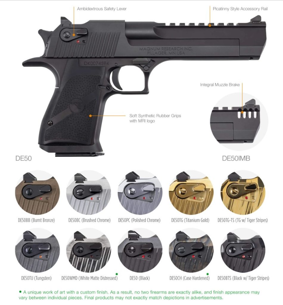 Magnum Research Desert Eagle XIX 6 Tungsten Cerakote .50AE - Magnum  Research - Pistole samonabíjecí - Zbraně na ZP, Zbraně 