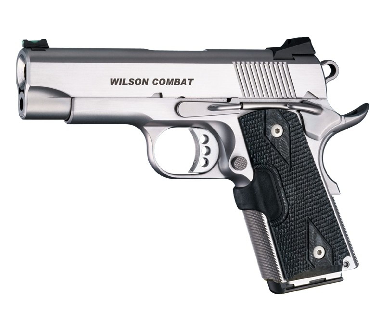 gun.cz - Hogue 1911 Officer G10 grips black, green laser - Hogue