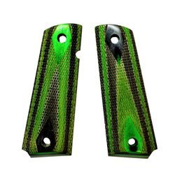 FORM 1911 grips, green and black laminate, diamond checkering