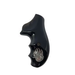 KSD Ruger SP101 gungrips black acrylate with silver motif