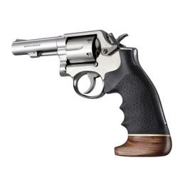 Hogue Smith & Wesson K/L Square Butt Black Grips with Wooden Base