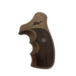 KSD Smith & Wesson N gungrips round butt walnut with logo 2