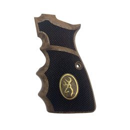 KSD Browning Hi-Power ergonomic gungrips walnut with bronze logo