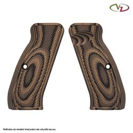 Střenky VZ Grips CZ 75 Full size Tactical Diamonds G10 - Hyena Brown Palm Swell