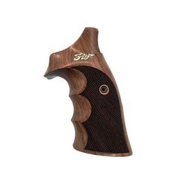 Střenky KSD Smith & Wesson K/L rám round butt ořech se stříbrným logem