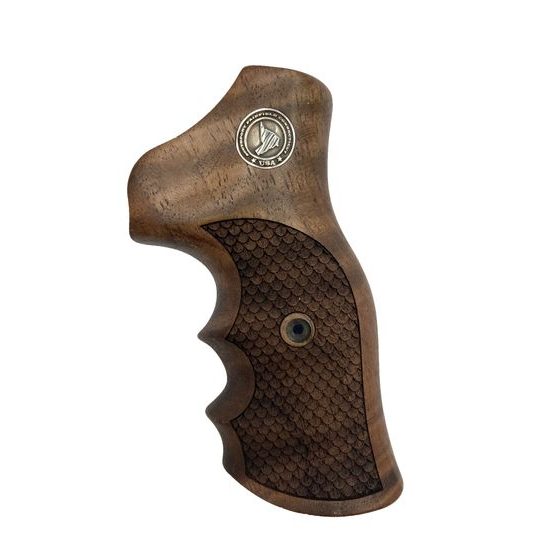 KSD Ruger GP100 gungrips walnut with silver logo 2