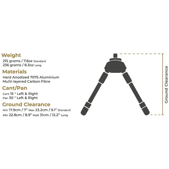 Bipod Spartan Javelin Pro Hunt Tac Standard 7 - 9,1"