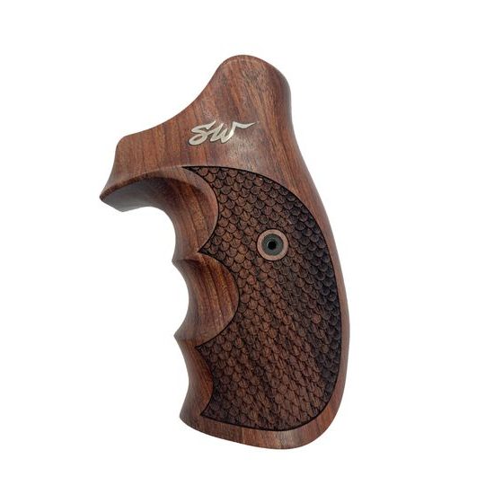 Střenky KSD Smith & Wesson K/L rám round butt rosewood se stříbrným logem