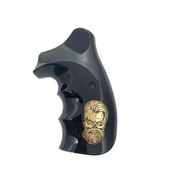 KSD Smith & Wesson K/L gungrips round butt frame black acrylate with motif