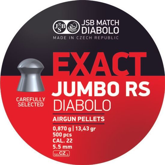 JSB Exact Jumbo RS 5,52mm airgun pelelts, 500pcs