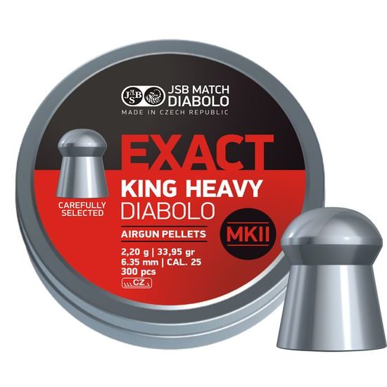 JSB Exact King Heavy MKII 6,35mm airgun pellets, 300pcs