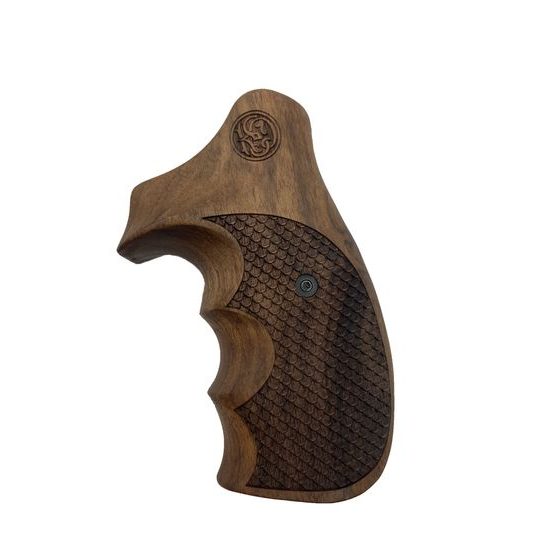KSD Smith & Wesson N gungrips round butt frame walnut with logo 3