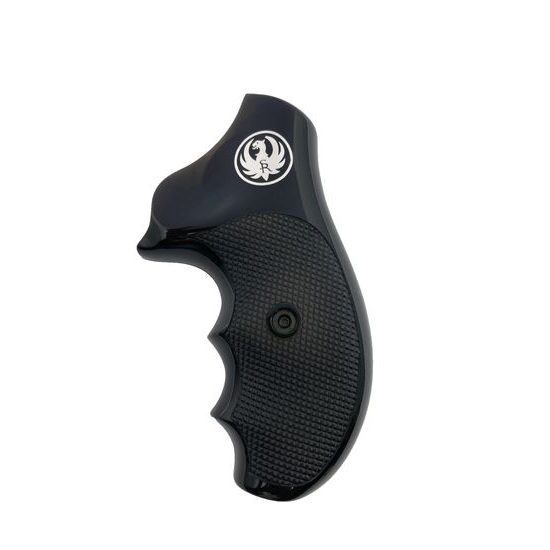 Střenky KSD Ruger SP101 černý akrylát se stříbrným logem