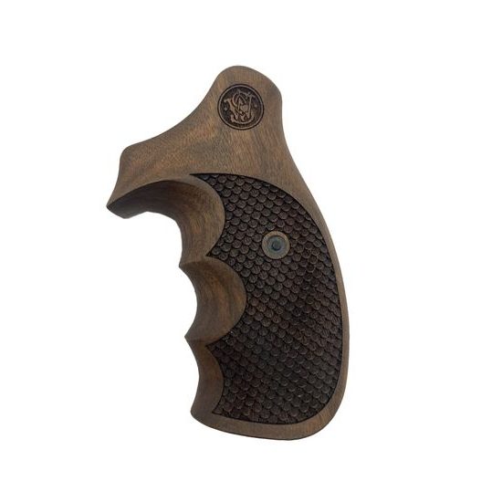 KSD Smith & Wesson K/L gungrips roundbutt frame walnut with logo 2