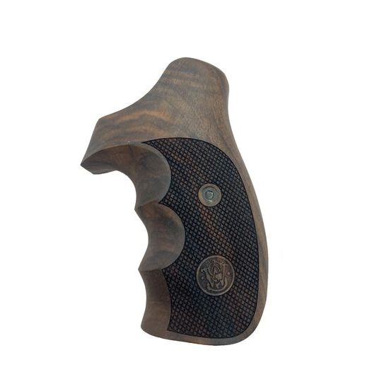 KSD Smith & Wesson N gungrips round butt frame walnut with logo 4