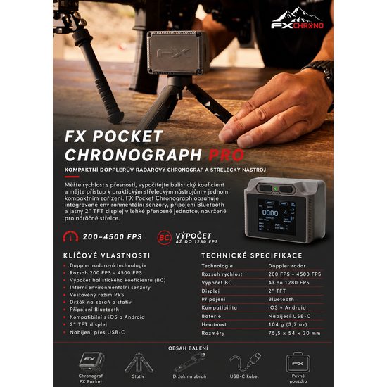 Bezdrátové kapesní chrono FX PRO